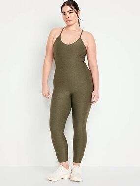 Old Navy Olive Green Slim-Strap Jumpsuit